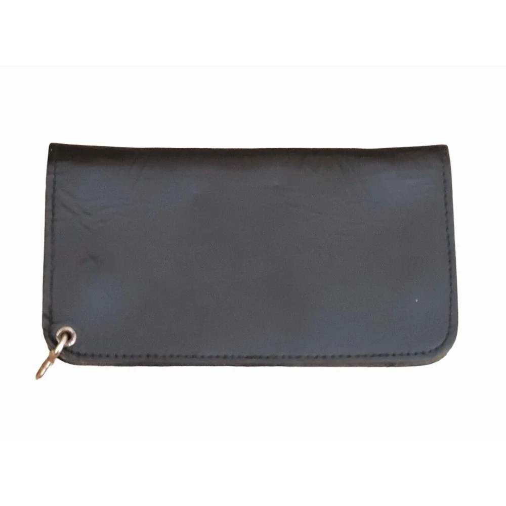 Vintage Ride Motorcycle Black Leather Thin‎ Wallet Billfold Trucker Biker